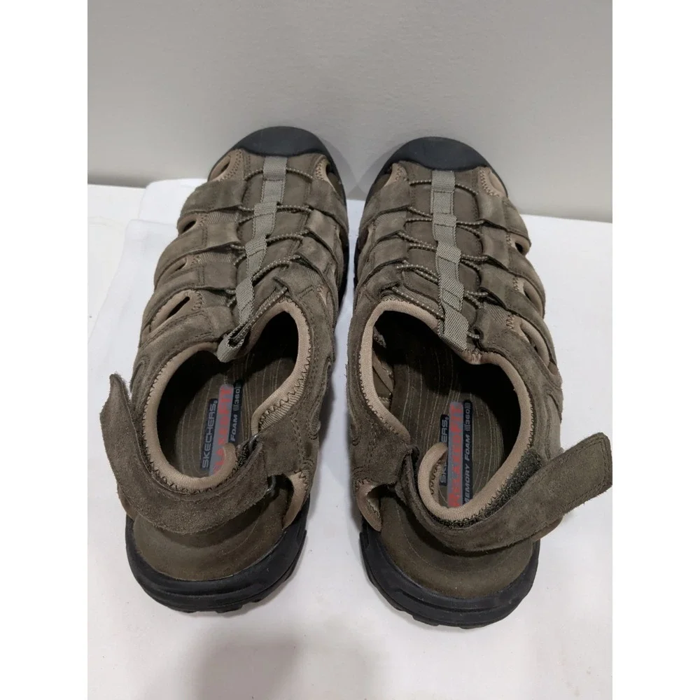 Skechers Men's  12 Garver Selmo 64641 Olive Green  Fisherman Sandals Memory Foam